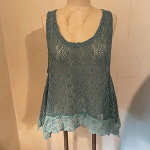 PRETTY ANGEL Sheer Knit Lace Sleeveless Layering TOP whimsigoth L